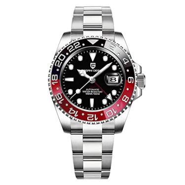 Imagem de BY BENYAR Pagani Design masculino GMT relógios automáticos - relógio mecânico moderno de aço inoxidável - relógio masculino com lente de vidro safira