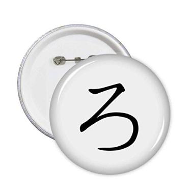Imagem de Broche de personagem japonês Hiragana RO Broche Emblema Botão Decoração Acessório 5 peças