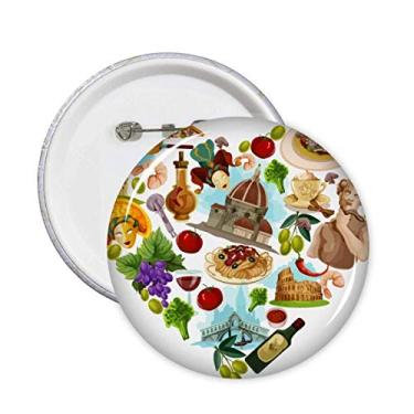 Imagem de Broche de bandeira nacional com símbolo de coração da Itália 5 peças