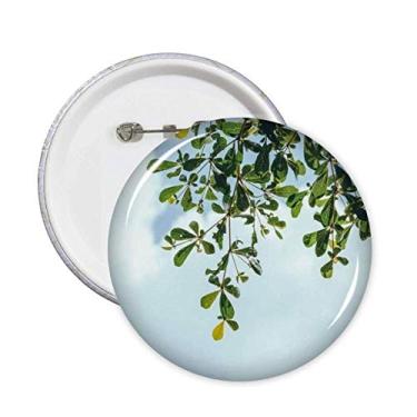 Imagem de Folhas verdes céu azul arte déco presente alfinetes moda crachá botão emblema decoração acessório 5 peças