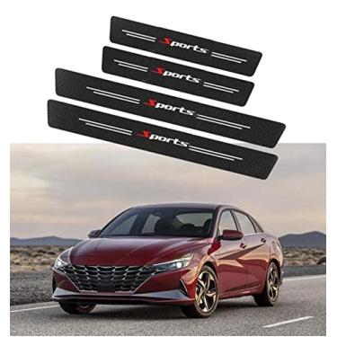 Imagem de GZBFTDH Guarnição protetora de rasgo de peitoril da porta, para acessórios Hyundai I30 2010-2022 peças de carro, placa de proteção de entrada de porta de couro