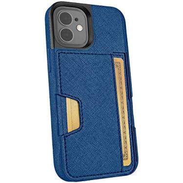 Imagem de Smartish Capa carteira para iPhone 12 Mini - Carteira Slayer Vol. 2 [Suporte protetor fino] Porta-cartão de crédito (seda) - Azul no verde