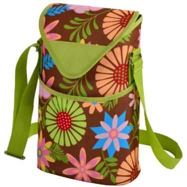 Imagem de Picnic at Ascot Bolsa térmica para garrafa de vinho/água com alça de ombro - Floral