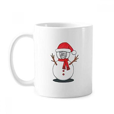 Imagem de Caneca de Natal boneco de neve Horus cachecol galho cerâmica café porcelana louça