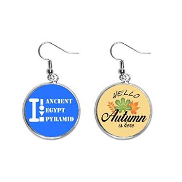 Imagem de Pirâmide do Egito Antigo Pirâmide Art Déco, Presente Fashion Orelha Pendente Outono Brinco Joia
