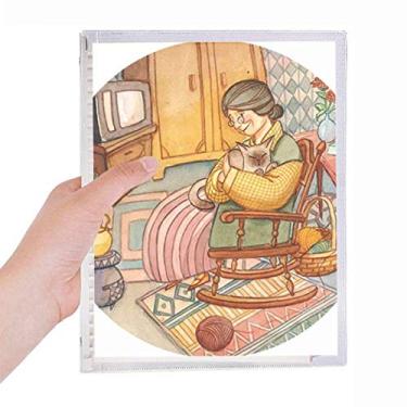 Imagem de Miaoji Caderno de lã de gato aquarela com pintura de folhas soltas diário recarregável