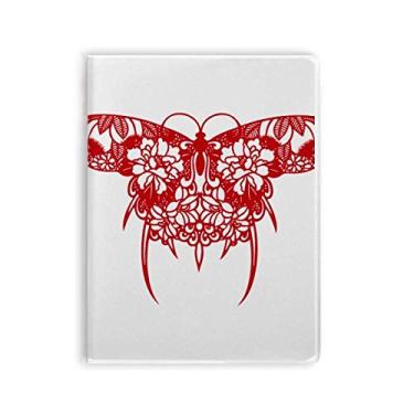Imagem de Diário de capa macia com borboleta chinesa de pipa em vermelho