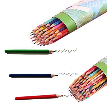 Imagem de TCTYALR Lápis de cor para crianças, 24 cores, desenho, artístico, lápis de cor para estudantes, artigos de papelaria, lápis de cor com embalagem delicada