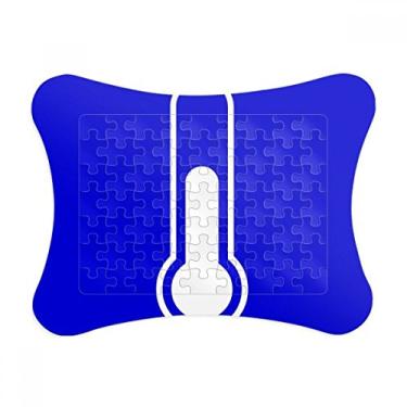 Imagem de Moldura de quebra-cabeça com marcador de aviso quadrado azul Temperatura, enfeite de jogo de quebra-cabeça