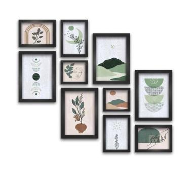 Imagem de Kit 10 Quadros Decorativos Com Moldura Boho Deserto