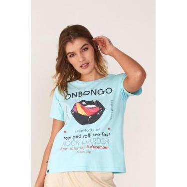 Imagem de Camiseta Onbongo Feminina Estampada Azul Claro