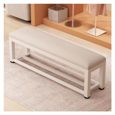 Imagem de Prateleira de sapatos banco de sapatos, banco de sapatos com almofada assento acolchoado, banco de entrada com armazenamento de sapatos, banco de armazenamento de sapatos de metal de 2 camadas para