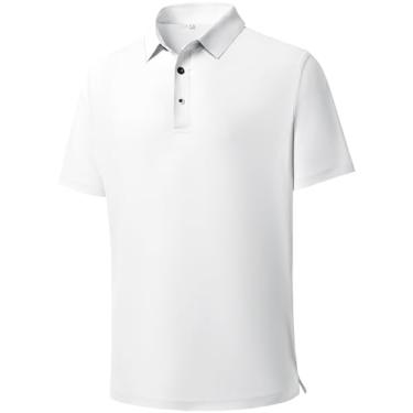 Imagem de DEOLAX Camisa polo masculina impecável desempenho absorção de umidade camisa polo casual sensação legal para homens, Hs0001-branco, GG
