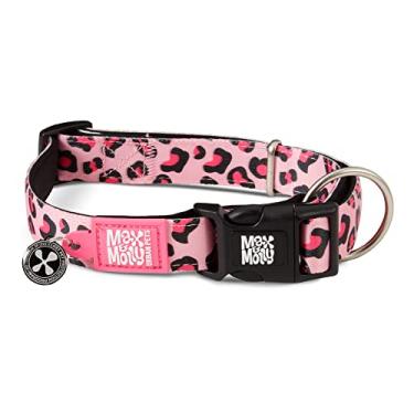 Imagem de Max & Molly Coleira de cachorro rosa leopardo com etiqueta de segurança QR Code – Coleira macia, ajustável e à prova d'água, desenhos fofos com estampa de animais para meninas e meninos, cães e