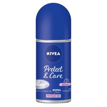 Imagem de Desodorante Antitranspirante Roll-On Nivea Protect & Care Feminino 48H Sem Álcool 50Ml
