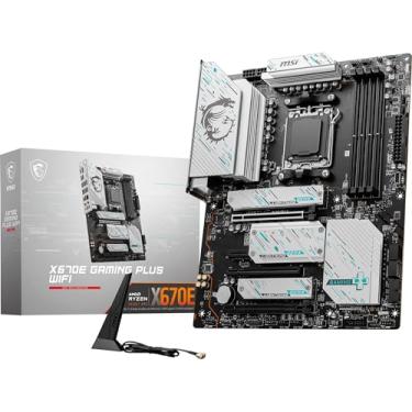 Imagem de MSI Placa-mãe para jogos X670E Gaming Plus WiFi (suporta processadores AMD Ryzen série 7000, AM5, DDR5, PCIe 5.0, SATA 6Gb/s, M.2 Slots, USB 3.2 Gen 2, Wi-Fi 6E, 2.5Gbps LAN, HDMI/DP, ATX)