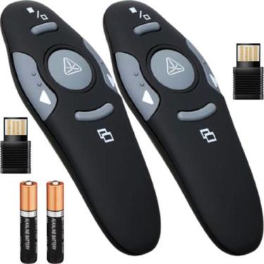 Imagem de Kit 2 Controle Passador Slide Sem Fio Powerpoint Caneta Laser Apresent