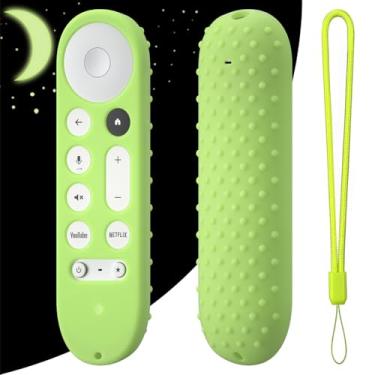 Imagem de Capa de silicone para Google TV Streamer 4K Google TV (4K) Voice Remote 2024 Capa de silicone antiderrapante (verde brilhante)