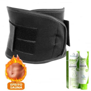 Imagem de Cinta Modeladora Magnética Térmica Alta Compressão + Gel SlimFit 150g 