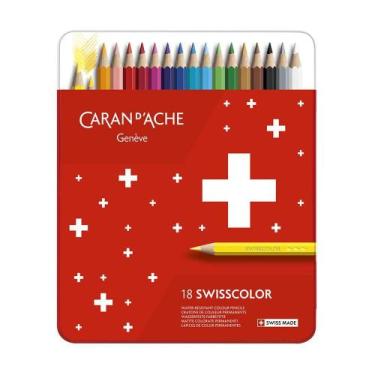 Imagem de Lápis De Cor Caran D'Ache Swisscolor Permanente 18 Cores - Caran Dache