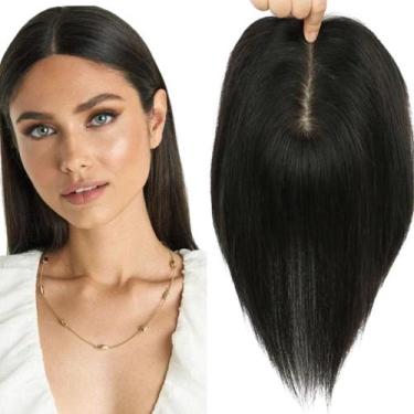 Imagem de Aplique Topo De Cabeça Tic Tac Com Cabelo Humano Preto Liso - bbless