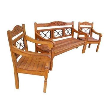 Imagem de Jogo De Bancos Minerva Em Madeira De Demolição - Cód 1344 - Barrocarte