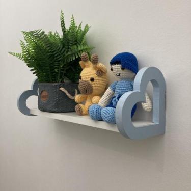 Imagem de Prateleira coração colorida quarto decoração infantil 45cm - Souvenir 