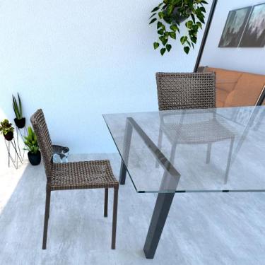 Imagem de Cadeira em Alumínio Com Trama Colmeia Área Cozinha Edícula - UMA BOX, 