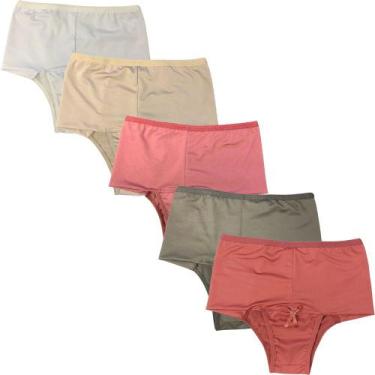 Imagem de Kit 5 Calcinhas Cintura Alta Fristyle Em Microfibra Modeladora Adulto,