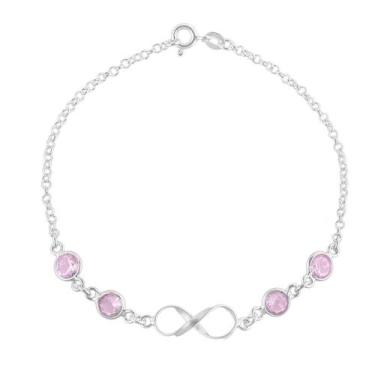 Imagem de Pulseira Feminina Infinito Com Pedra Zircônia De Prata 925 - DR Joias