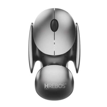 Imagem de Mouse sem Fio Wireless Bluetooth Recarregável Cyber Cinza - HRebos