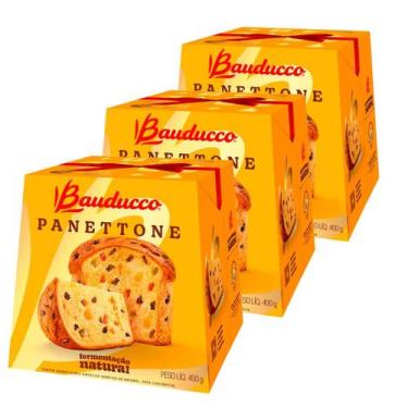 Imagem de Panetone Bauducco Tradicional Frutas 3 Panettones de 400g