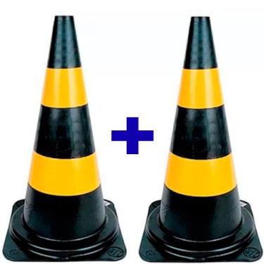 Imagem de Kit 2 Cones para sinalização 75cm 2 faixas - RM-44 Multimarcas - Multi