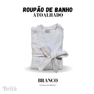 Imagem de Roupão de Banho Briza Atoalhado Feminino Adulto 100% Algodão Manga Cur