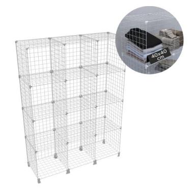 Imagem de Estante Balcão Expositor Estoque Aramado 12 Nichos Vertical com 40cm B
