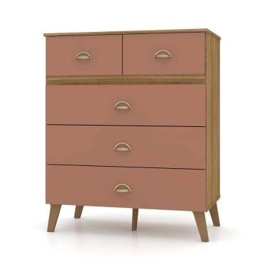 Imagem de Cômoda Para Quarto 05 Gavetas Milão Nature/camarim - Pallazio