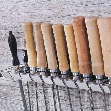 Imagem de Suporte Porta 10 Espetos e Facas de Parede em Inox - Maxx Diamond