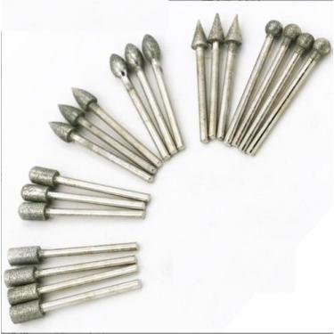 Imagem de Kit 20 Brocas Fresas Diamantadas Vidro Mini Retifica Dremel - Fox Tool