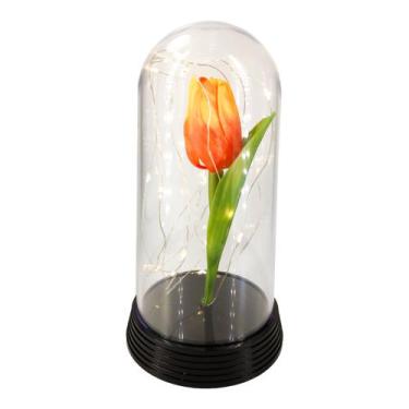 Imagem de Cúpula / Redoma com Tulipa Laranja inspirada no filme A Bela e A Fera!