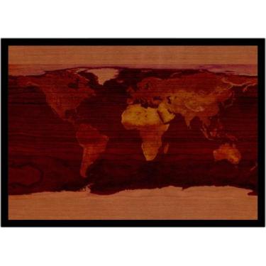 Imagem de Quadro Decorativo Mapa-Múndi Artístico Continentes Geografia Sala Escr