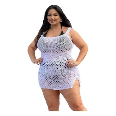 Imagem de Saída de Praia Alcinha Plus Size Trabalhada Verão Banho Moda - PLUS ME