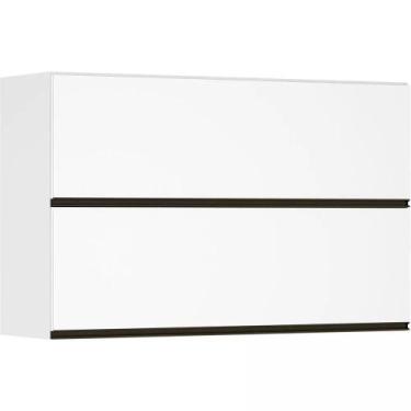 Imagem de Armário Perola Basculante Duplo 120 cm 2 Portas Luciane, Branco Polar