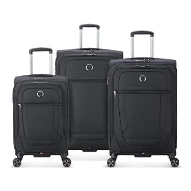 Imagem de DELSEY PARIS Malas expansíveis Helium DLX Softside com rodas giratórias, Preto, 3-Piece Set (20/25/29), Mala expansível Helium Dlx Softside com rodas giratórias