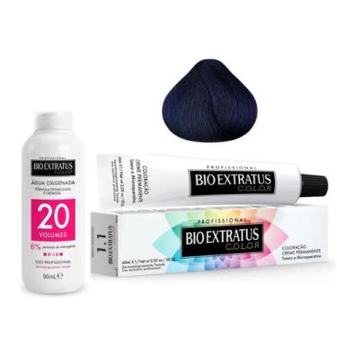 Imagem de Kit Coloração Bio Extratus 1.1 Preto Azulado + OX 20Vol 90ml