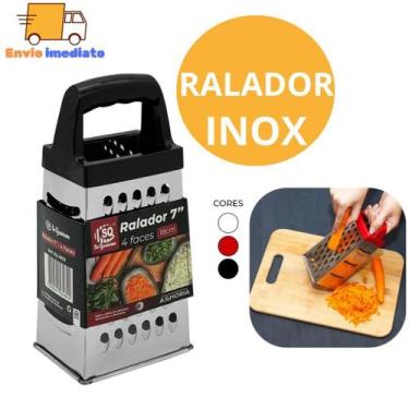 Imagem de Ralador De  4 Faces Aço inox Cabo Plástico para Legumes Arroz Cozinha 
