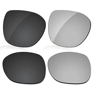 Imagem de LenzReborn Lente polarizada de substituição para óculos de sol RayBan RB3519 59 mm - preto escuro + cinza prateado