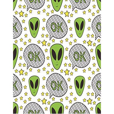 Imagem de Ok: Ok alien on white cover and Dot Graph Line Sketch pages, Extra large (8.5 x 11) inches, 110 pages, White paper, Sketch, Draw and Paint: 2