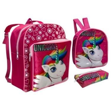 Imagem de Kit Escolar Mochila Creche Com Lancheira E Estojo - sem marca