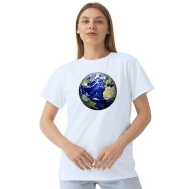 Imagem de Camiseta Planeta Terra Globo Terrestre Camisa Personalizada Blusa Adul