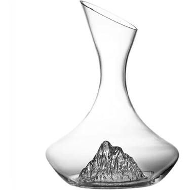 Imagem de Decanter de Cristal 1,5 Litros com Montanha Everest, para Vinho, Whisky, Bebidas, Decoração para Bar, Cozinha, Decantador Grande Capacidade, Decantador de Bebidas (30 CM)